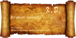 Krebsz Dezső névjegykártya